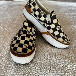 VANS Stacked Checkerboard Platform Slip on US M 7.5 US W 9